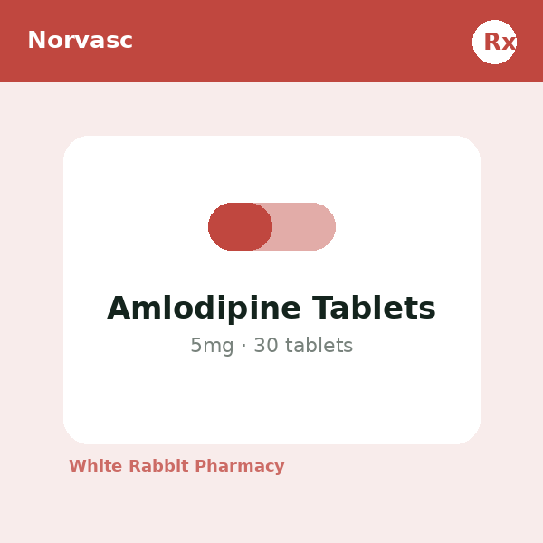 Amlodipine Tablets 5mg (Norvasc)