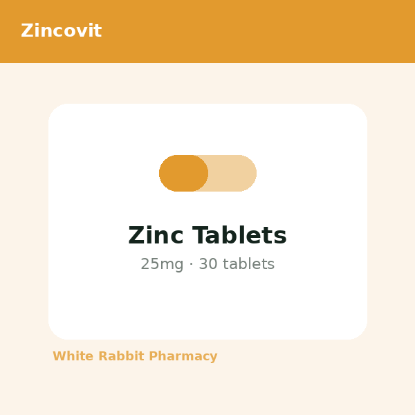 Zinc Tablets 25mg (Zincovit)