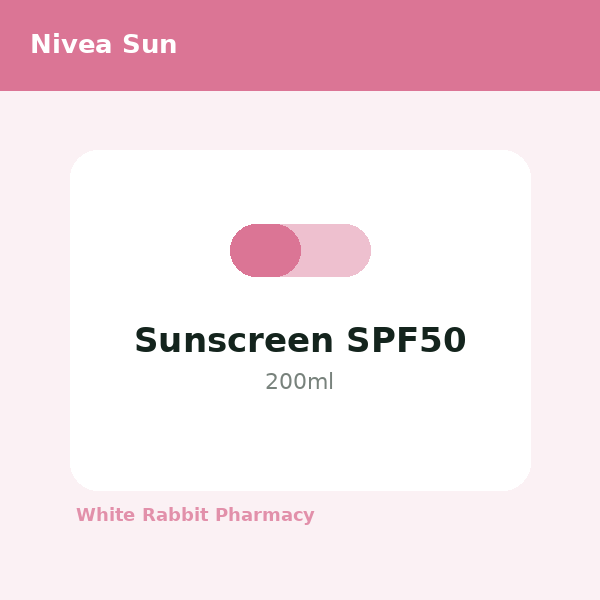 Sunscreen SPF50 (Nivea Sun)